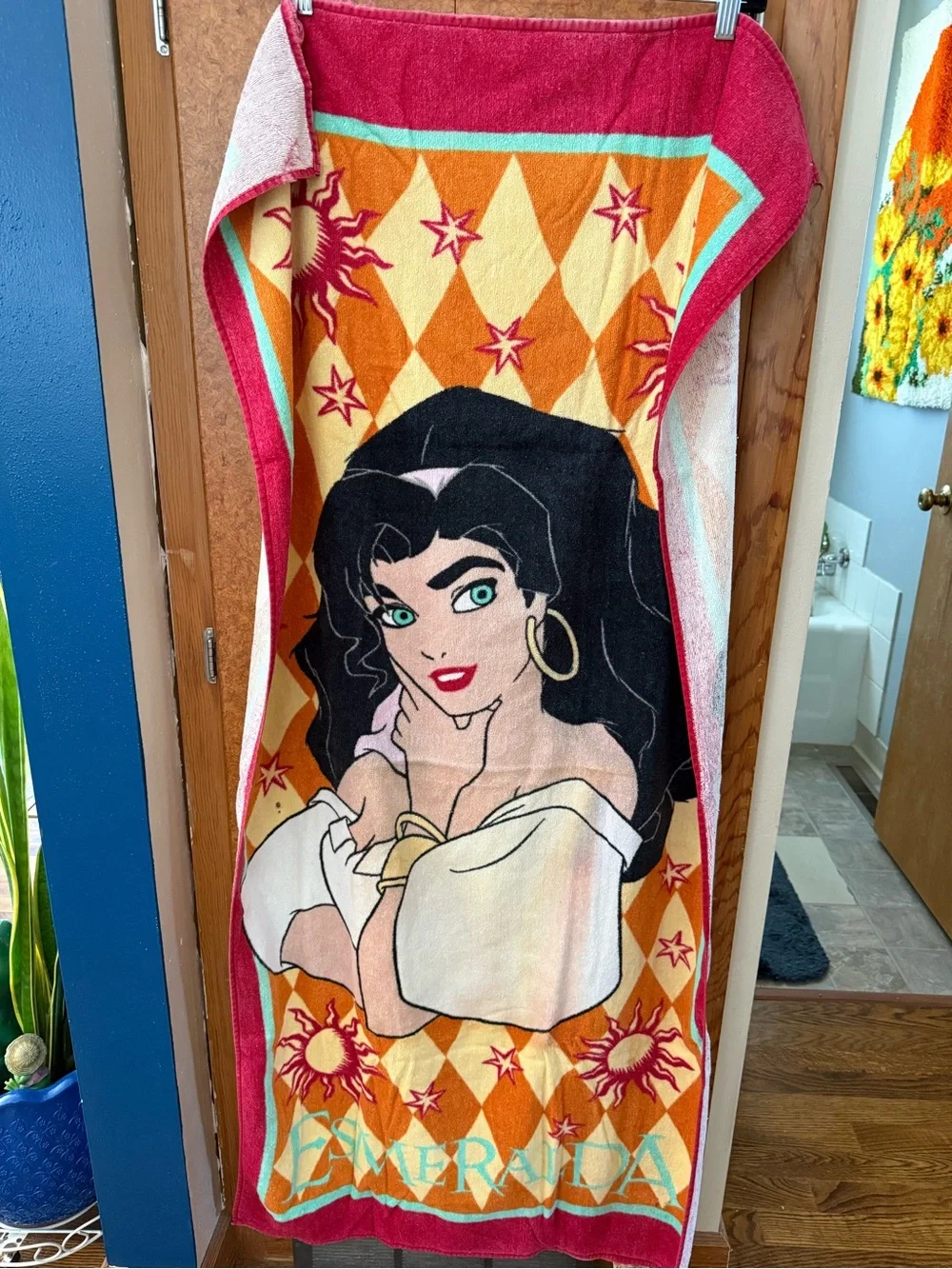 Vintage Disney Esmeralda Beach Bath Towel The Hunchback of Notre Dame 27